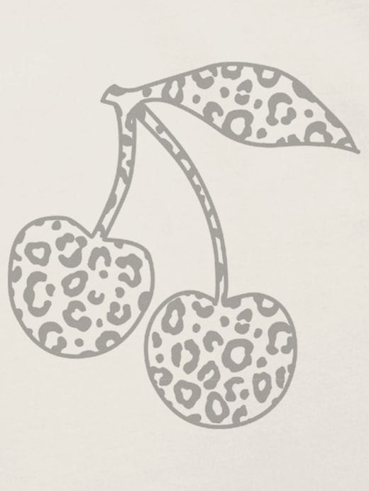 maglietta grafica con ciliegie leopardate per bambini