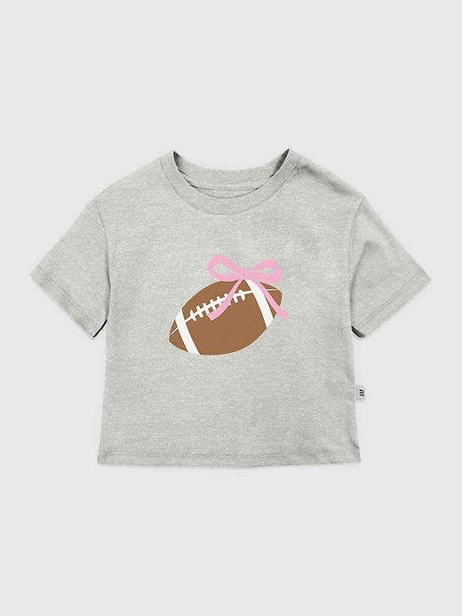 maglietta grafica con fiocco da football per bambini