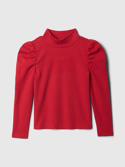 maglia a collo alto con maniche a sbuffo e costine per neonati e bambini piccoli