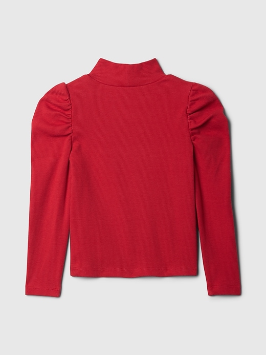 maglia a collo alto con maniche a sbuffo e costine per neonati e bambini piccoli