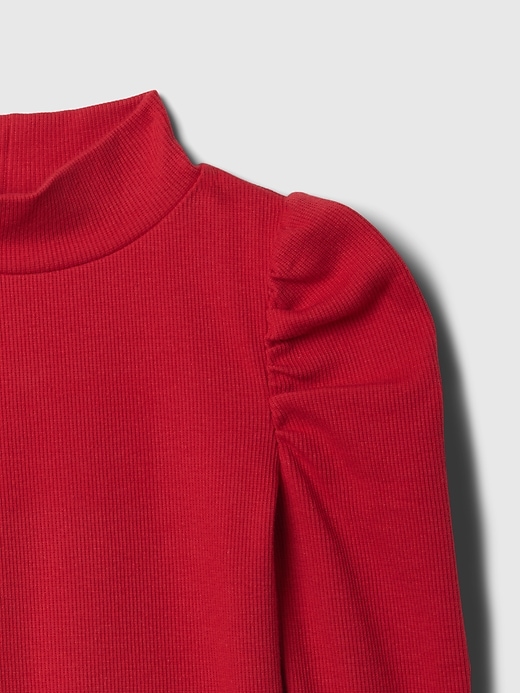 maglia a collo alto con maniche a sbuffo e costine per neonati e bambini piccoli