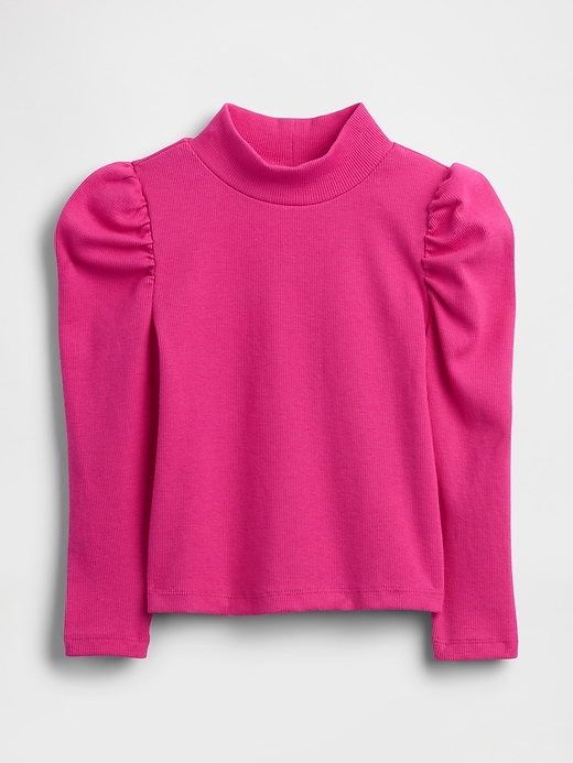 maglia a collo alto con maniche a sbuffo e costine per neonati e bambini piccoli