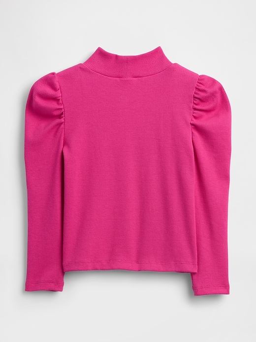 maglia a collo alto con maniche a sbuffo e costine per neonati e bambini piccoli