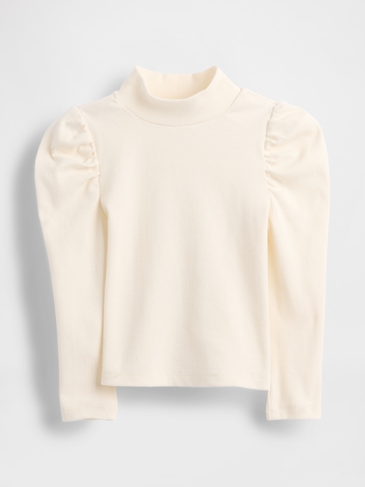 maglia a collo alto con maniche a sbuffo e costine per neonati e bambini piccoli