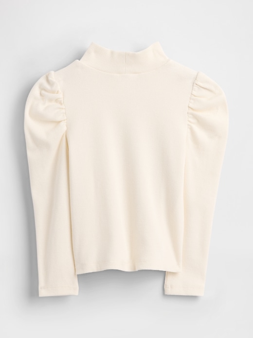 maglia a collo alto con maniche a sbuffo e costine per neonati e bambini piccoli
