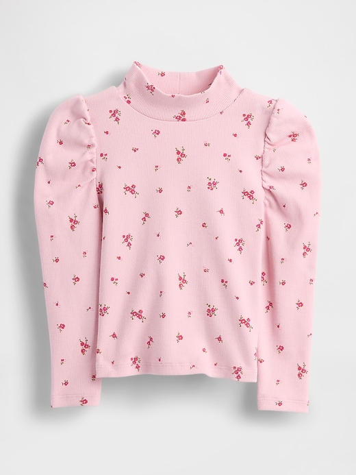 maglia a collo alto con maniche a sbuffo e costine per neonati e bambini piccoli