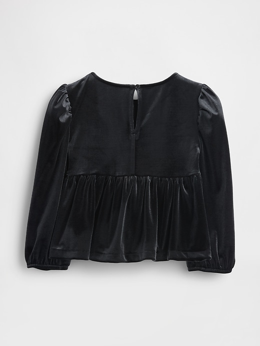 top in velluto con fiocco per neonati e bambini