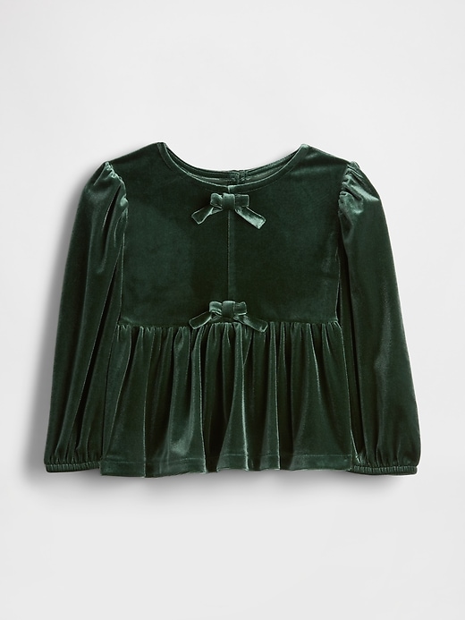 top in velluto con fiocco per neonati e bambini