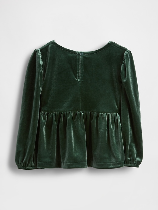 top in velluto con fiocco per neonati e bambini