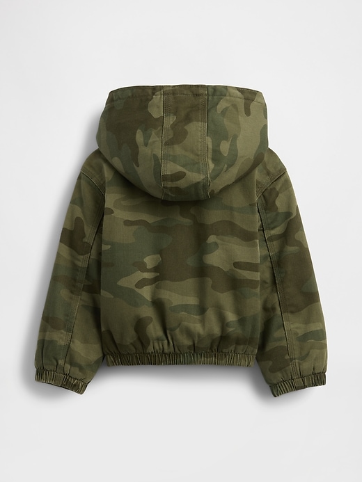 giacca in denim mimetico con cappuccio e fodera in sherpa per neonati e bambini