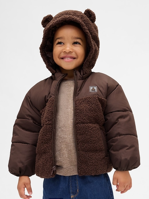 piumino in sherpa riciclato per neonati e bambini piccoli
