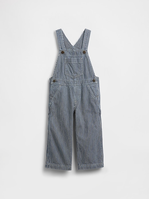 salopette larga a righe in denim per neonati e bambini