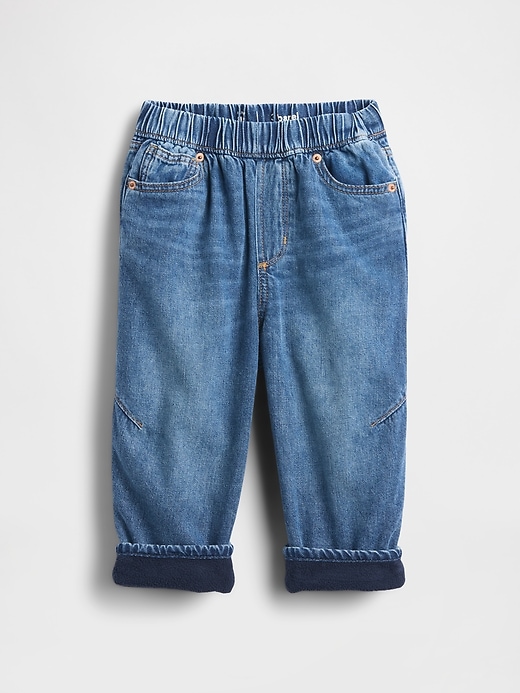 jeans a botte con fodera morbida per neonati e bambini piccoli