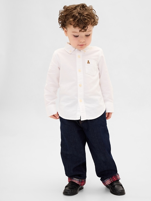jeans larghi foderati in flanella per neonati e bambini piccoli