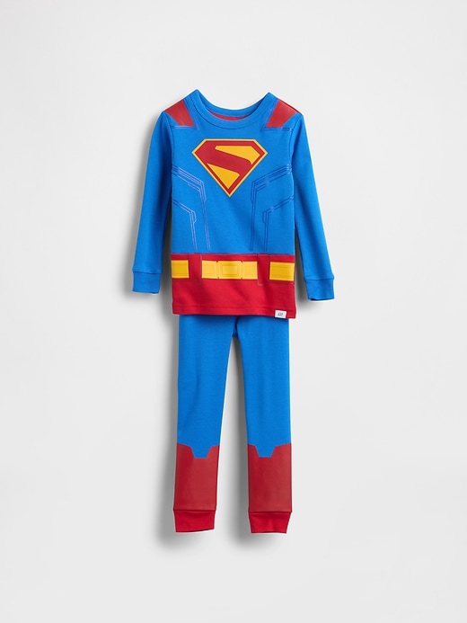 pigiama superman in cotone biologico spazzolato per neonati e bambini piccoli