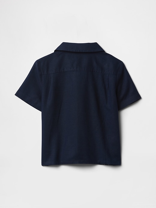 camicia cabana in lino e cotone per neonati e bambini piccoli