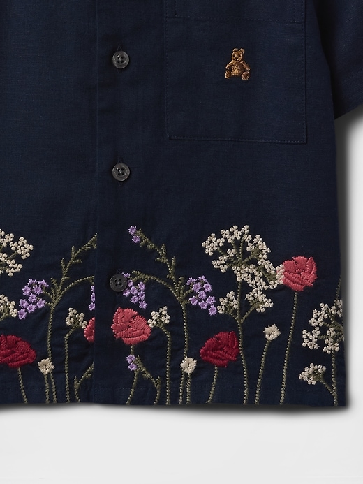camicia cabana in lino e cotone per neonati e bambini piccoli