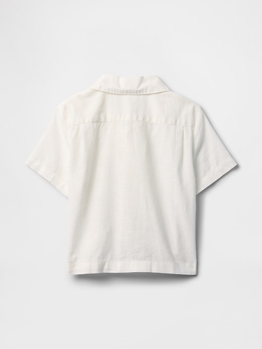 camicia cabana in lino e cotone per neonati e bambini piccoli