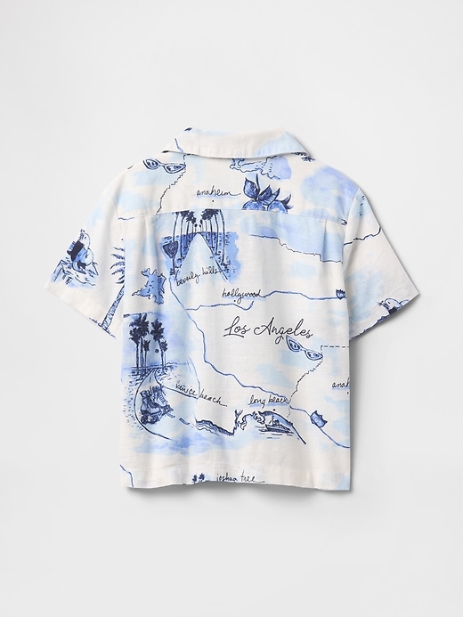 camicia cabana in lino e cotone per neonati e bambini piccoli