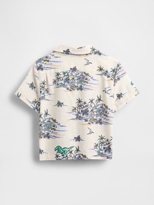 camicia cabana in lino e cotone per neonati e bambini piccoli