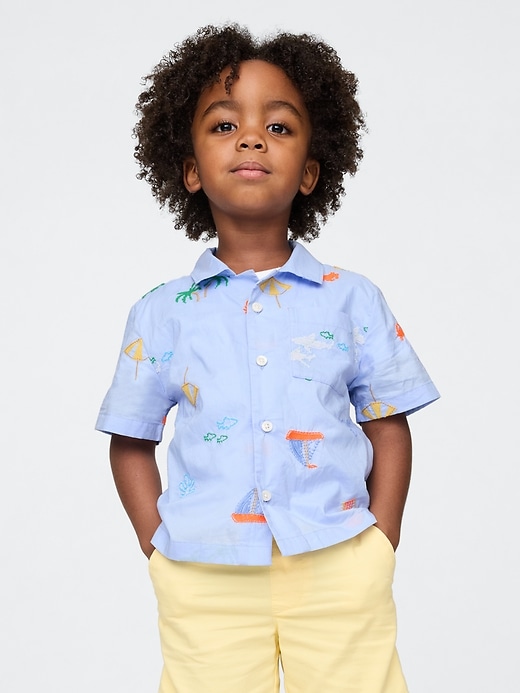camicia cabana in cotone biologico per neonati e bambini
