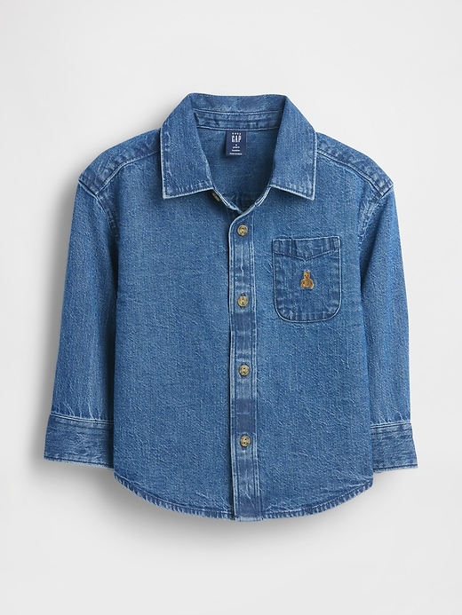 maglietta grande in denim per neonati e bambini