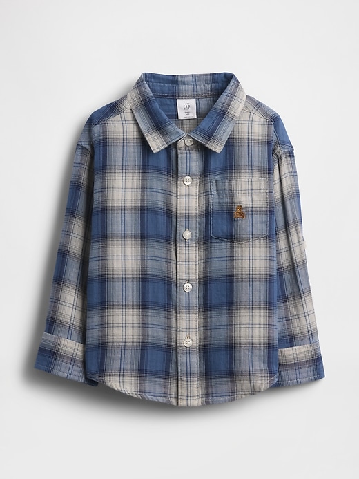 camicia a quadri a doppia trama per neonati e bambini piccoli