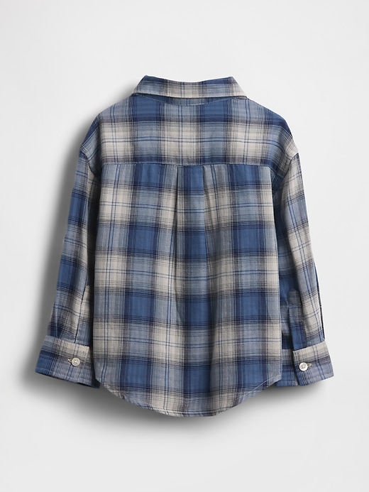 camicia a quadri a doppia trama per neonati e bambini piccoli
