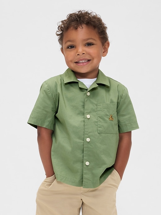 camicia cabana in popeline di cotone biologico per neonati e bambini piccoli