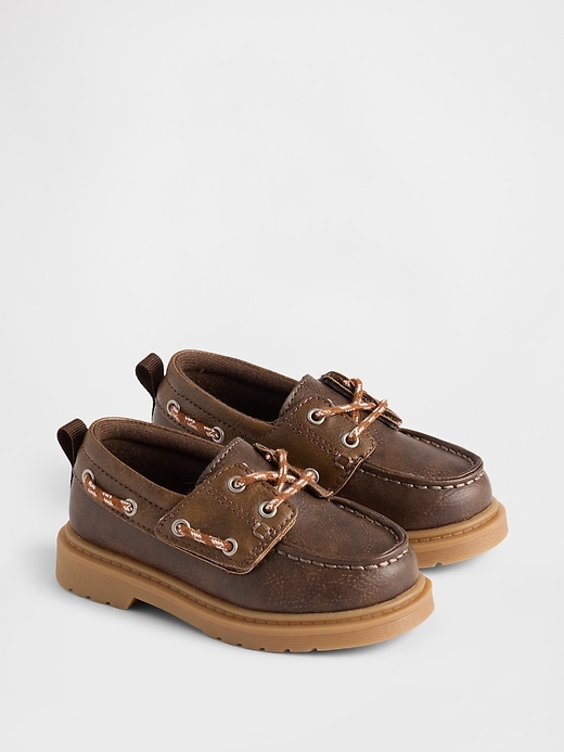 scarpe da barca in pelle vegana per bambini
