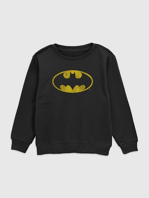felpa girocollo con logo vintage di batman della dc comics per bambini