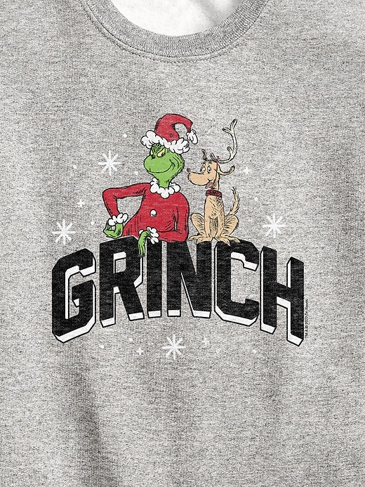 felpa girocollo in pile con scollo a v e scritta the grinch del dr. seuss per bambini
