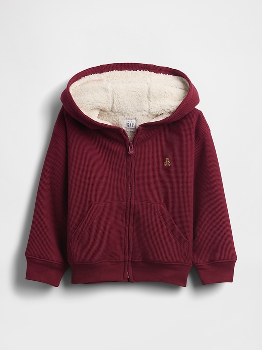 felpa con cappuccio termica con cerniera e fodera in sherpa per neonati e bambini piccoli