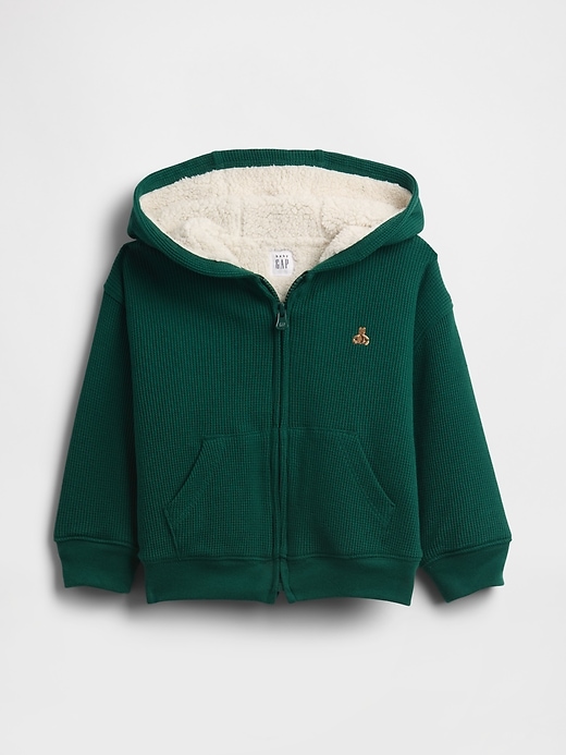 felpa con cappuccio termica con cerniera e fodera in sherpa per neonati e bambini piccoli