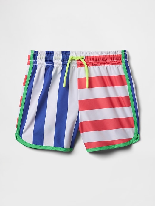 costume da bagno con orlo a delfino riciclato per neonati e bambini piccoli