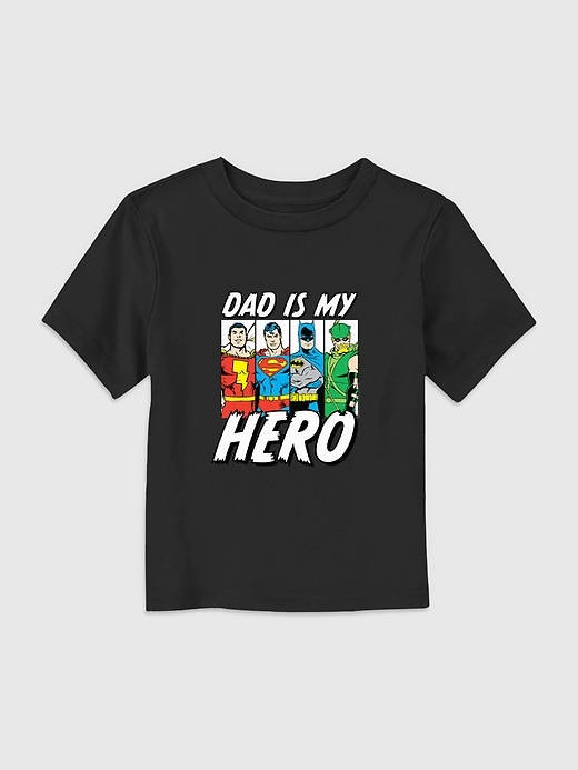 maglietta grafica per papà eroe della justice league della dc comics per bambini