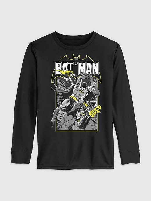 maglietta a maniche lunghe con grafica batman della dc comics per bambini