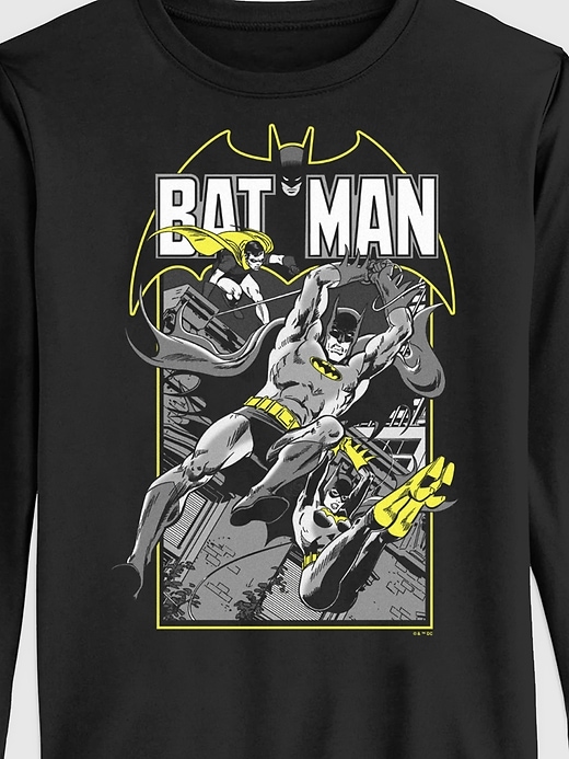 maglietta a maniche lunghe con grafica batman della dc comics per bambini