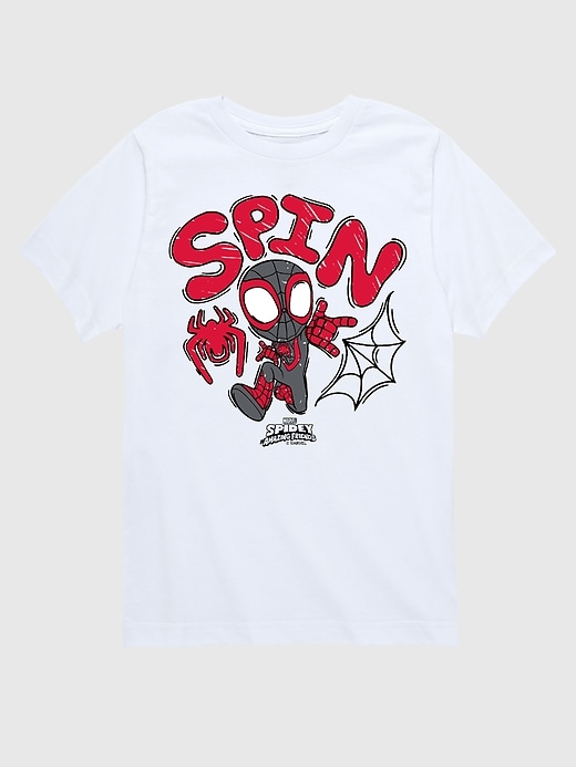 maglietta grafica a maniche corte marvel spin doodle per bambini