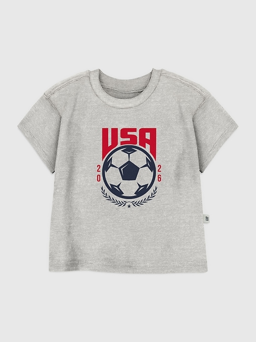 maglietta grafica con stemma della squadra di calcio usa per bambini