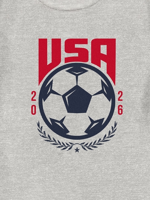 maglietta grafica con stemma della squadra di calcio usa per bambini
