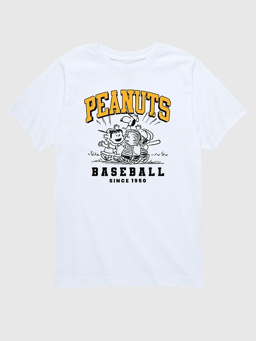 maglietta a maniche corte da baseball peanuts per bambini