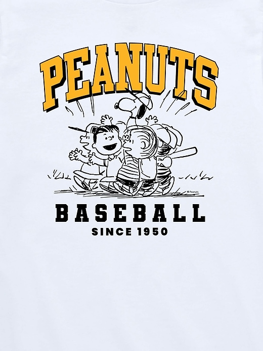 maglietta a maniche corte da baseball peanuts per bambini