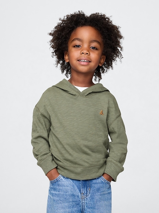 maglietta con cappuccio in cotone biologico per neonati e bambini piccoli