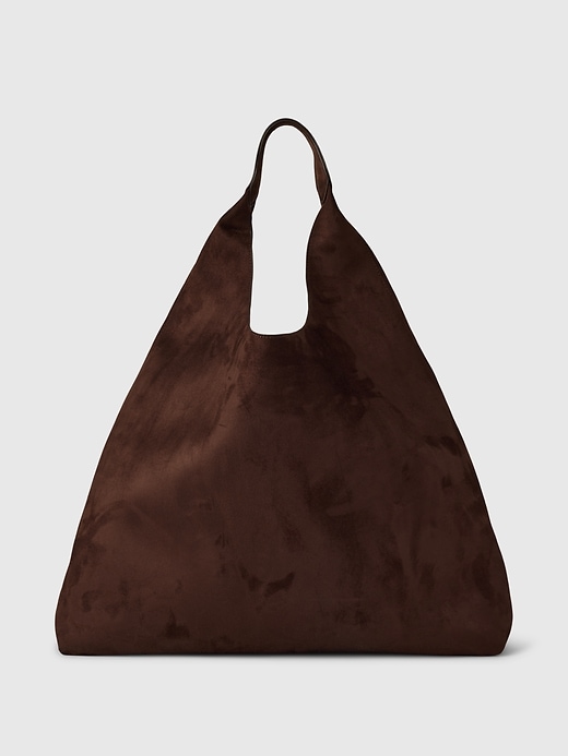 borsa tote morbida in pelle scamosciata vegana