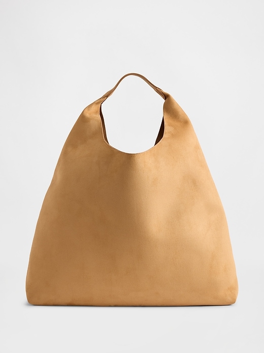 borsa tote morbida in pelle scamosciata vegana