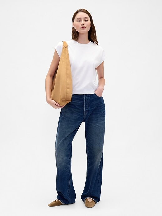 borsa tote morbida in pelle scamosciata vegana
