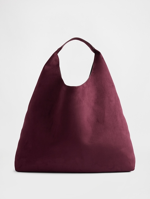 borsa tote morbida in pelle scamosciata vegana
