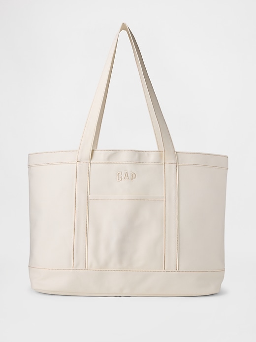 borsa tote con logo in denim gap