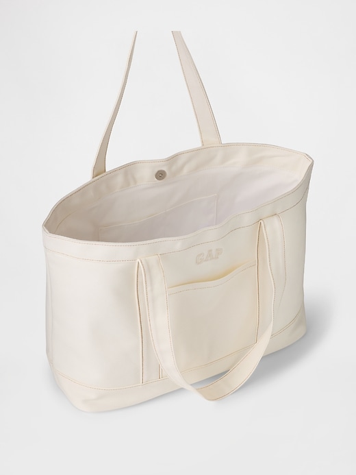 borsa tote con logo in denim gap